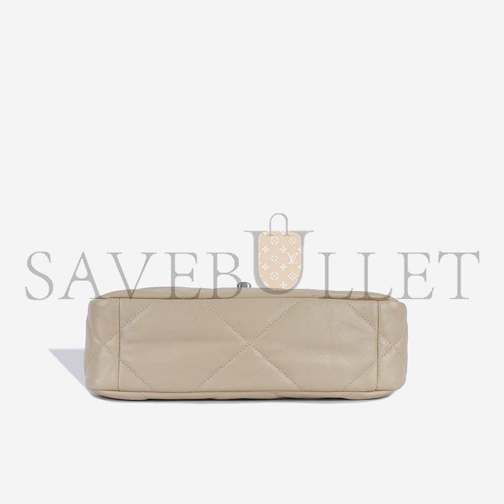 Ch*el 19 flap apricot calfskin mixed hardware as1160 (26*16*9cm)